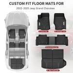YITAMOTOR Floor Mats and Cargo Mats for Jeep Grand Cherokee (Include 4xe NOT for L or WK) 2022-2025, All Weather Custom Fit TPE 1st & 2nd Rows Mat and Cargo Liners, Cherokee Accessories