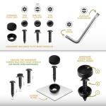 License Plate Frame – Stealth Black Powder Coat UV Resistant Rust-Proof Steel Plate Holder - One Piece - Compatible with F SPORT IS ES RC RX LX GS LC F-SPORT (3D RAISED LETTER with MOUNTING HARDWARE)