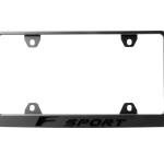 License Plate Frame – Stealth Black Powder Coat UV Resistant Rust-Proof Steel Plate Holder - One Piece - Compatible with F SPORT IS ES RC RX LX GS LC F-SPORT (3D RAISED LETTER with MOUNTING HARDWARE)