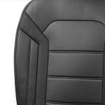FH Group Front Set Faux Leather Car Seat Cushions - Seat Covers for Low Back Seat, Universal Fit, Airbag Compatible Seat Cover for SUV, Sedan, Black
