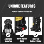 YELLOW JACKET 20 Ton Bottle Jack, Heavy-Duty Hydraulic Welded Bottle Jack, Black