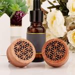 Essential Oil Car Diffuser, 2 PCS Car Aromatherapy Wood Diffuser with Vent Clip