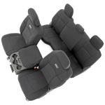 Rough Country Neoprene Seat Covers for Dodge Ram (2019-2024) - UV & Water Resistant, Foam Padded Truck Seat Covers - Full Set