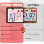 2 Pack License Plate Protector & Frame Combo, Clear Plastic Car Front/Rear Covers with Screws Caps, Universal Fit Car Accessories + Bonus Valve Stem Caps, Adhesive Pads & Mini Screwdriver