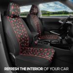 BDK Red Cherry Car Seat Covers for Front Seats, 2 Pack – Classic Pattern with Matching Headrest, Sideless Design for Easy Installation, Fits Most Car Truck Van and SUV