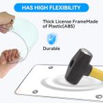 2 Pack License Plate Protector & Frame Combo, Clear Plastic Car Front/Rear Covers with Screws Caps, Universal Fit Car Accessories + Bonus Valve Stem Caps, Adhesive Pads & Mini Screwdriver