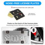 2 Pack License Plate Protector & Frame Combo, Clear Plastic Car Front/Rear Covers with Screws Caps, Universal Fit Car Accessories + Bonus Valve Stem Caps, Adhesive Pads & Mini Screwdriver