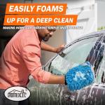 HOMEXCEL Car Wash Mitt, 2PK Chenille Microfiber Wash Mitt, Scratch-Free & Lint-Free, Rich Foam, Highly Absorbent, Double Sided, Perfect for Car Washing and Detailing, 10.2" x 6.7 ", Blue