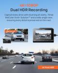 70mai A810 4K Dash Cam Front and Rear, Dual Dash Camera for Cars with Starvis 2 HDR Night Vision, 4G LTE Support, ADAS, Built in GPS & WiFi, 24/7 Parking Mode, AI Motion Detection, Time-Lapse
