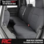 Rough Country Neoprene Seat Covers for Dodge Ram (2019-2024) - UV & Water Resistant, Foam Padded Truck Seat Covers - Full Set