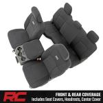 Rough Country Neoprene Seat Covers for Dodge Ram (2019-2024) - UV & Water Resistant, Foam Padded Truck Seat Covers - Full Set