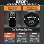 TIRESHIELD PRO Tire Covers Set of 4 - Heavy Duty All-Weather UV-Resistant Wheel Covers w/StormLock-System - Year-Round Protection for Your RV, Camper, Truck, Car & Trailer Tires w/ 23-25.75" Diameter