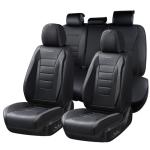 Coverado Car Seat Covers Full Set, Black Seat Covers for Cars, Car Seat Cover, Car Seat Protector, Nappa Leather Car Seat Cushion, Waterproof Car Seat Covers Front Seats and Back Fit for Most Cars