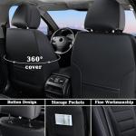 Coverado Car Seat Covers Full Set, Black Seat Covers for Cars, Car Seat Cover, Car Seat Protector, Nappa Leather Car Seat Cushion, Waterproof Car Seat Covers Front Seats and Back Fit for Most Cars