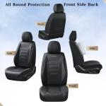 Coverado Car Seat Covers Full Set, Black Seat Covers for Cars, Car Seat Cover, Car Seat Protector, Nappa Leather Car Seat Cushion, Waterproof Car Seat Covers Front Seats and Back Fit for Most Cars