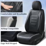 Coverado Car Seat Covers Full Set, Black Seat Covers for Cars, Car Seat Cover, Car Seat Protector, Nappa Leather Car Seat Cushion, Waterproof Car Seat Covers Front Seats and Back Fit for Most Cars