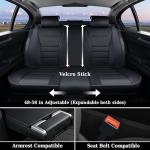 Coverado Car Seat Covers Full Set, Black Seat Covers for Cars, Car Seat Cover, Car Seat Protector, Nappa Leather Car Seat Cushion, Waterproof Car Seat Covers Front Seats and Back Fit for Most Cars