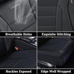 Coverado Car Seat Covers Full Set, Black Seat Covers for Cars, Car Seat Cover, Car Seat Protector, Nappa Leather Car Seat Cushion, Waterproof Car Seat Covers Front Seats and Back Fit for Most Cars