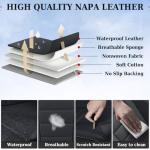 Coverado Car Seat Covers Full Set, Black Seat Covers for Cars, Car Seat Cover, Car Seat Protector, Nappa Leather Car Seat Cushion, Waterproof Car Seat Covers Front Seats and Back Fit for Most Cars