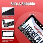 Flowers and Butterflies License Plate Frame Floral License Plate Stainless Steel Auto Parts Funny License Plate Decorative with Screws Size 12.3" x 6.3" for Men Women