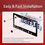 Flowers and Butterflies License Plate Frame Floral License Plate Stainless Steel Auto Parts Funny License Plate Decorative with Screws Size 12.3" x 6.3" for Men Women