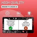 Flowers and Butterflies License Plate Frame Floral License Plate Stainless Steel Auto Parts Funny License Plate Decorative with Screws Size 12.3" x 6.3" for Men Women