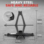 KROAK Scissor Jack Lift 2T, Car Jack Kit Tire Jack with Ratchet Wrenches & Telescopic Wrenches, Universal Emergency Kit 4409 lbs, Portable Tire Changing Kit for Vehicle/SUV/MPV