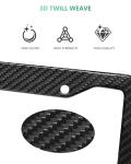 Carbon Fiber License Plate Frame - Handcrafted Real Carbon Fiber Wrap on Stainless Steel, Slim Black Car Tag Holder Includes Screws, Caps & Anti-Rattle Pad