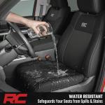 Rough Country Neoprene Seat Covers for Chevy Silverado & GMC Sierra 1500 (2019-2026) w/No Rear Seat Storage or Cup Holder - Waterproof & UV Resistant, Foam Padded, Front & Rear Row Cover Set