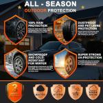 Tire Covers Sets of 2 for RV,Truck,SUV,Trailer Camper,MPV and Van,Heavy Duty Waterproof 600D Oxford Fabric Trailer Tire Wheel Protector Covers,Universal Fits 26-29 Inch Tires Diameter,Black