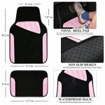 CAR PASS Jelly Waterproof Universal Fit Car Floor Mats, Girly Car Carpet Mats with Anti-Slip Nibbs Backing & Driver Heel Pad Fit for SUV, Vans, sedans, Cute car mats of 4pcs for Women (Pink)