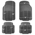 FH Group Automotive Floor Mats Universal Fit Heavy Duty Rubber for All Weather Protection Fits Most Cars, SUVs, and Trucks, 4 Piece (Full Set Trimmable) Gray