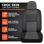BDk Faux Leather Car Seat Cover Full Set - Front & Rear Split Bench Charcoal Seat Covers For SUV & Truck Seat Covers, Airbag Compatible - Protective Seat Covers for Car Seats & Car Accessories