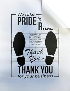 White Car Paper Floor Mats,100Pcs Vehicles Disposable Floor Pads,Temporary Cars Floor Protector,Automotive Mat Covers Protector,Detailing Detail Wash,Temporary Sticky 16x20inch