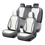 Coverado Seat Covers, Car Seat Covers Full Set, White Car Seat Cover, Car Seat Cushion Waterproof, Front Seats Back Seat Covers, Luxury Seat Cover Car Seat Protector Universal Fit Most Cars