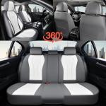 Coverado Seat Covers, Car Seat Covers Full Set, White Car Seat Cover, Car Seat Cushion Waterproof, Front Seats Back Seat Covers, Luxury Seat Cover Car Seat Protector Universal Fit Most Cars