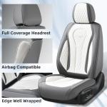 Coverado Seat Covers, Car Seat Covers Full Set, White Car Seat Cover, Car Seat Cushion Waterproof, Front Seats Back Seat Covers, Luxury Seat Cover Car Seat Protector Universal Fit Most Cars