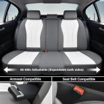Coverado Seat Covers, Car Seat Covers Full Set, White Car Seat Cover, Car Seat Cushion Waterproof, Front Seats Back Seat Covers, Luxury Seat Cover Car Seat Protector Universal Fit Most Cars