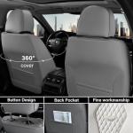 Coverado Seat Covers, Car Seat Covers Full Set, White Car Seat Cover, Car Seat Cushion Waterproof, Front Seats Back Seat Covers, Luxury Seat Cover Car Seat Protector Universal Fit Most Cars