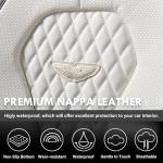 Coverado Seat Covers, Car Seat Covers Full Set, White Car Seat Cover, Car Seat Cushion Waterproof, Front Seats Back Seat Covers, Luxury Seat Cover Car Seat Protector Universal Fit Most Cars