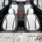 Coverado Seat Covers, Car Seat Covers Full Set, White Car Seat Cover, Car Seat Cushion Waterproof, Front Seats Back Seat Covers, Luxury Seat Cover Car Seat Protector Universal Fit Most Cars