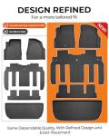 Car Floor Mats for Traverse Enclave: 2009-2017(Only with 2nd Row Bucket Seats) Cargo Trunk Liner, All Weather Rubber Accessories Tapetes Para Custom Fit for Chevy Traverse for Buick Enclave SUV Carpet