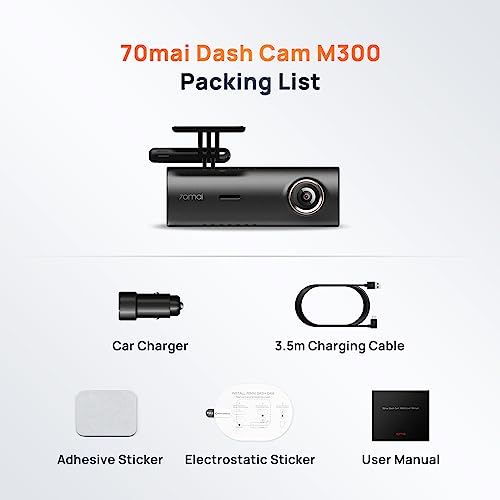70mai M300 Smart Dash Cam with WiFi and Night Vision