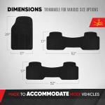 BDK 3-Row ProLiner Original Heavy Duty 4pc Front & Rear Rubber Floor Mats for Car SUV Van (Fits 3rd Row Vehicles) - All Weather Protection Universal Fit (Black)