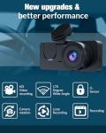 Dash Cam Front and Rear Inside, 4K Full HD Triple Dash Camera for Cars, Car Camera with 32GB Card,Built-in Loop Recording,G-Sensor,24H Parking Monitor,WDR,Accident Lock