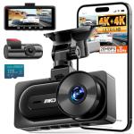 IIWEY 4K+4K Dash Cam Front and Rear, Dual STARVIS w/HDR, 5G WiFi-6 (up to 20MB/s) with App, 128G SD Card Included, GPS, Dash Camera for Cars with 24/7 Parking Mode, 3.18 Inch IPS, 170° Wide Angle
