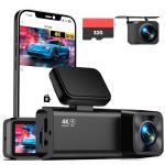 E-YEEGER Dash Cam Front and Rear, 4K+1080P Dual Channel Dash Camera for Cars with Night Vision, Mini Car Camera with 1.97” IPS Screen, G-Sensor, 24H Parking Mode, Loop Recording 32GB Card Included