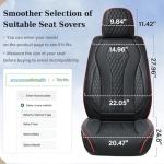 Coverado Seat Covers, Car Seat Covers Front Seats, Black Car Seat Cover, Waterproof Automotive Seat Covers, Seat Cushion, Front Car Seat Covers Leatherette Car Seat Protector Universal Fit Most Cars