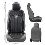 FLORICH Leather Seat Covers, Seat Covers Full Set, Car Seat Protectors 5 Seats, Automotive Seat Covers Fit for Most Cars Trucks SUV- Gray&Black