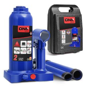 DNA Motoring 2 tons / 4409.2 lbs Lifting Automotive Welded Hydraulic Bottle Jack for Repair Vehicle, Pickup, Truck, w/Manual Handle, Blue, TOOLS-00347